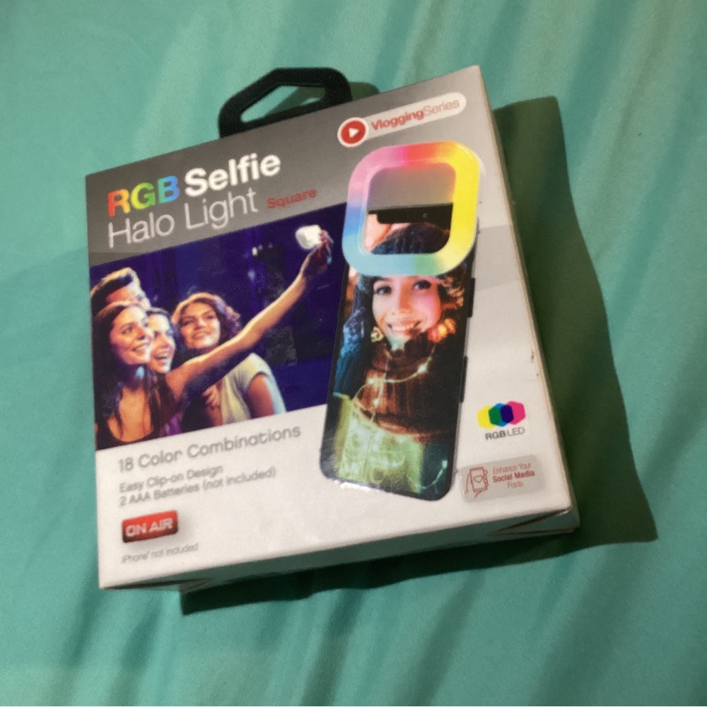 Selfie Halo Light Square with 18 Color Combinations Soft Light for Multi-Devices